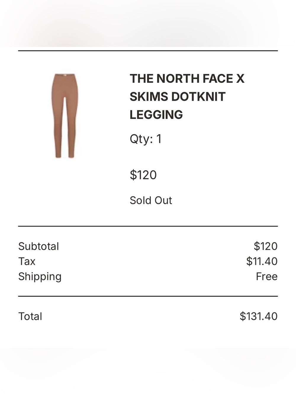 The North Face x SKIMS DotKnit Leggings - Tan/Brown